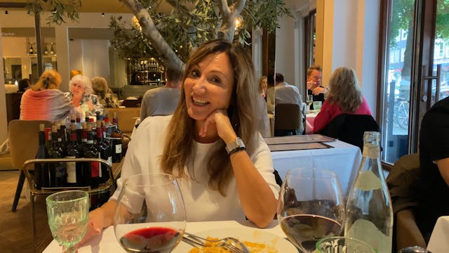 With my friend who lives in Italy for...