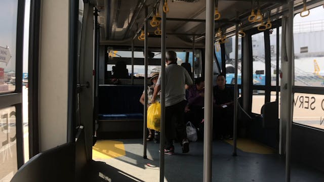 In the bus at the airport In Ho chi m...
