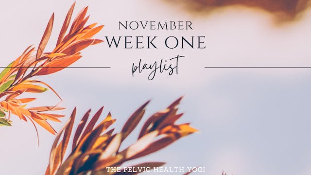 November Schedule: Week One