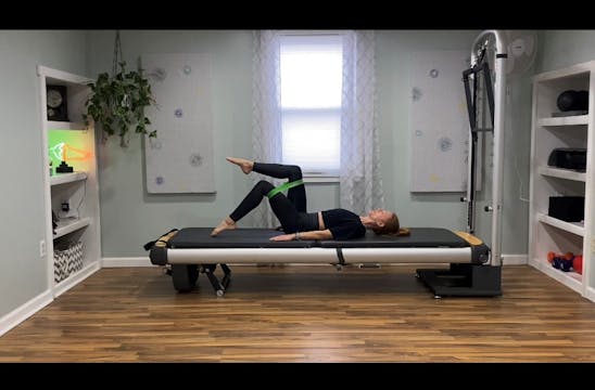 Pilates band workout with squats