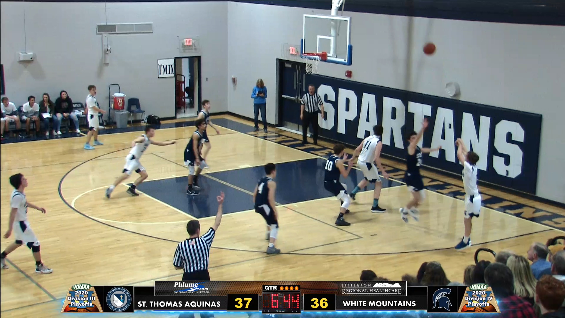 NHIAA D3 Boys Playoff Basketball: Spartans vs Saints