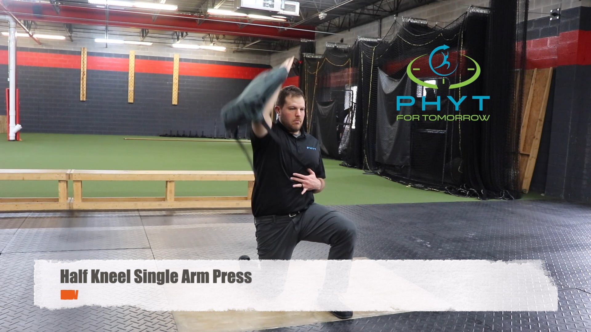 Half Kneel Single Arm Press with Ruck Sack
