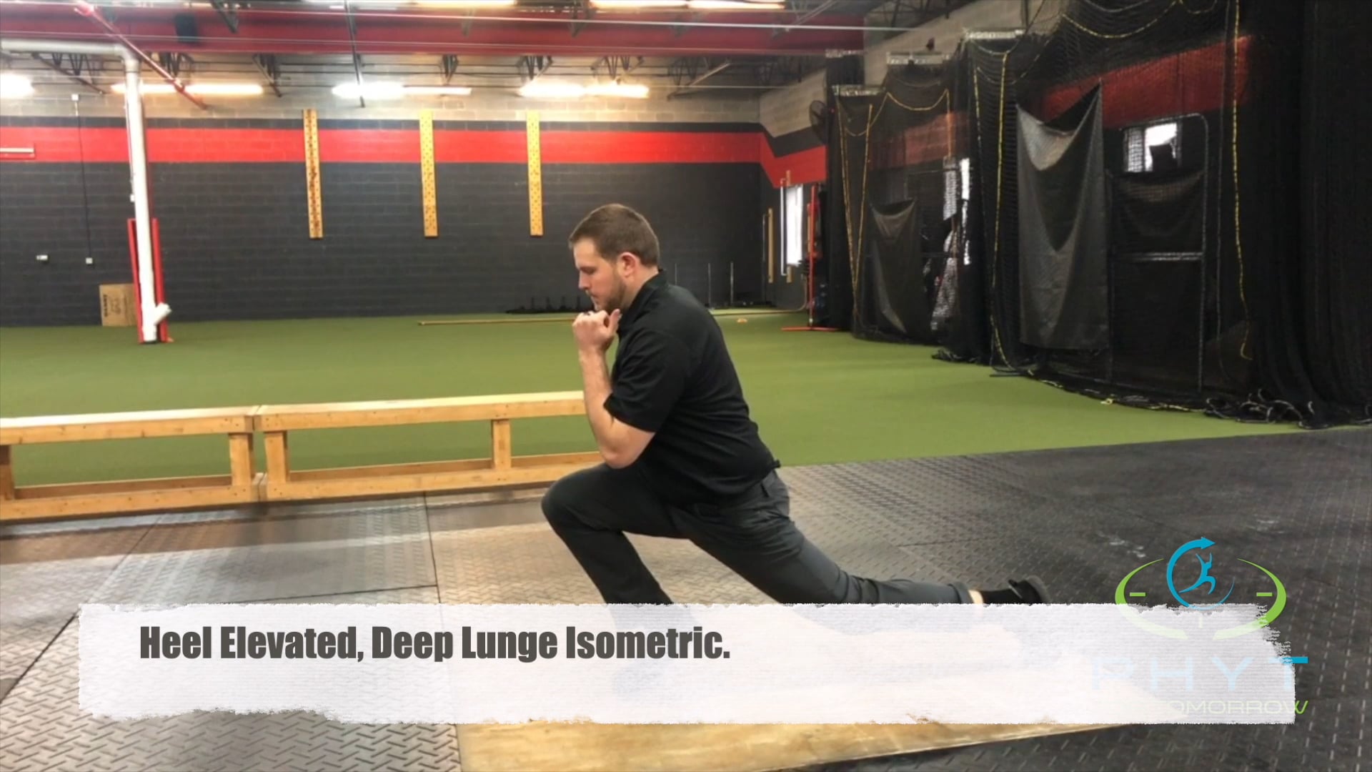 Heel Elevated, Deep Lunge Iso. 