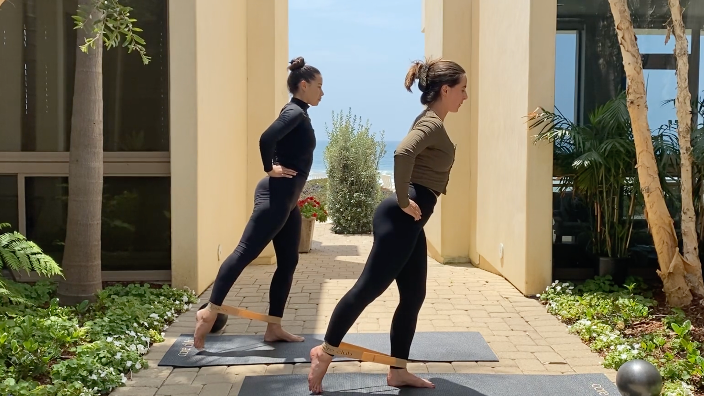 35 Min: Ball Abs & Lower Body with Band // Malibu, California