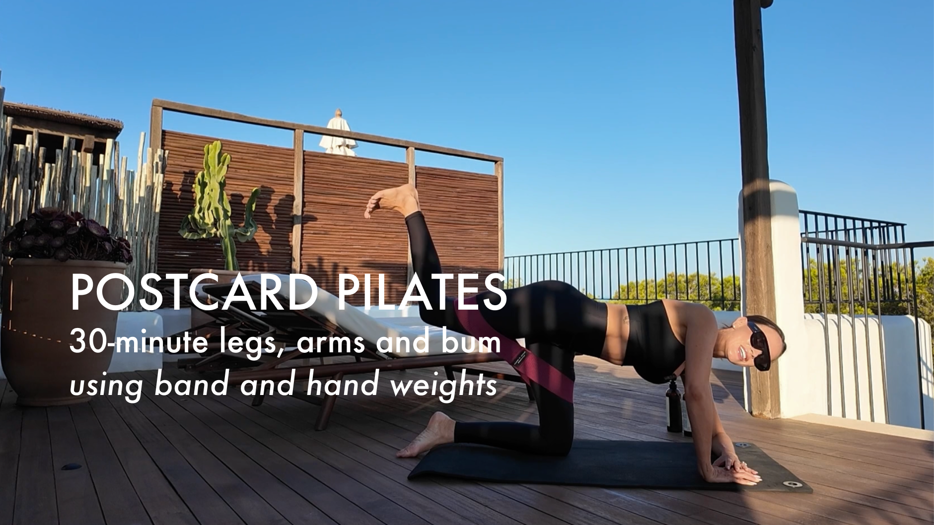 30-minute legs, arms and bum using band and hand weights