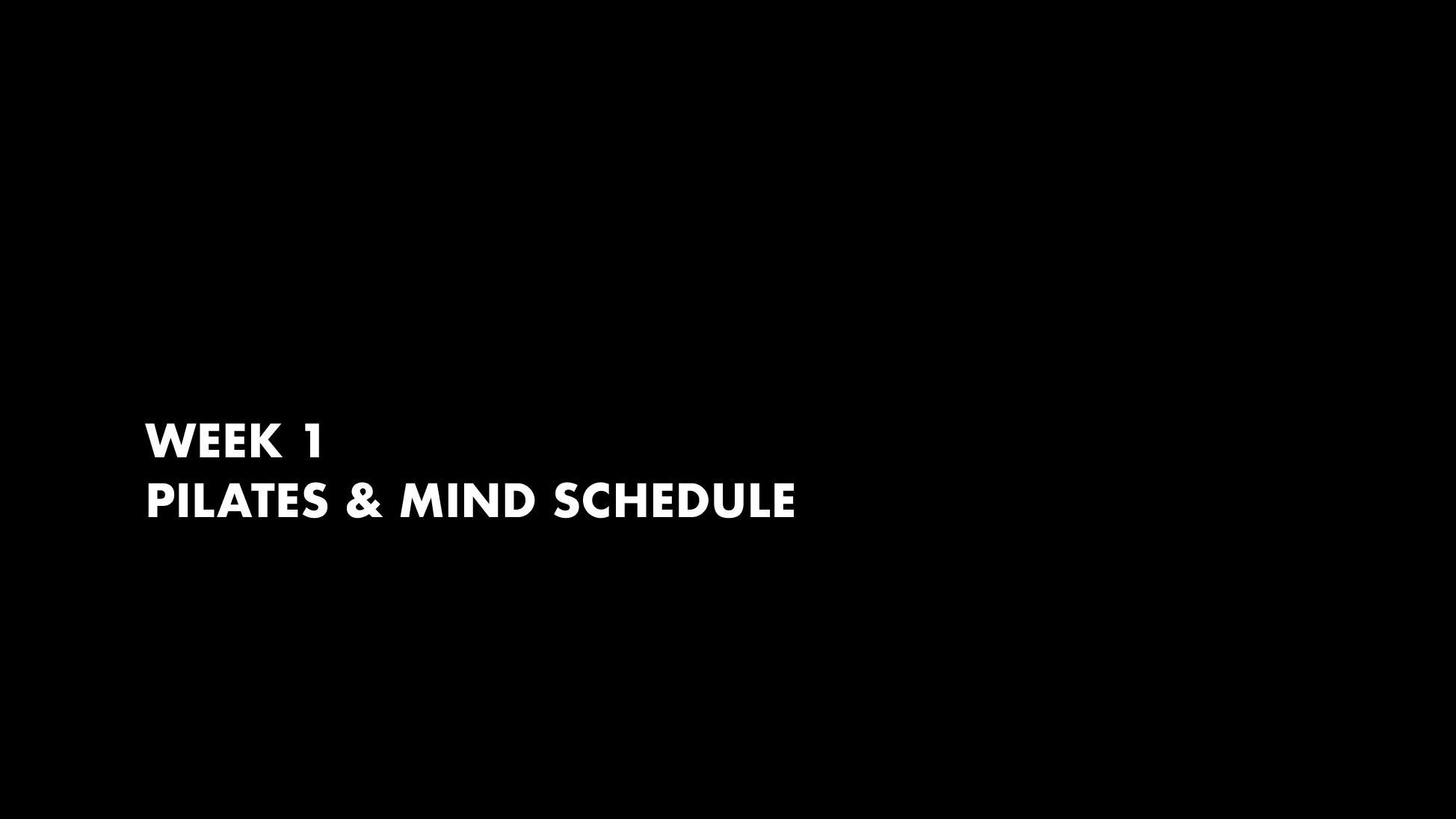 The Summer Plan - Weekly Schedule