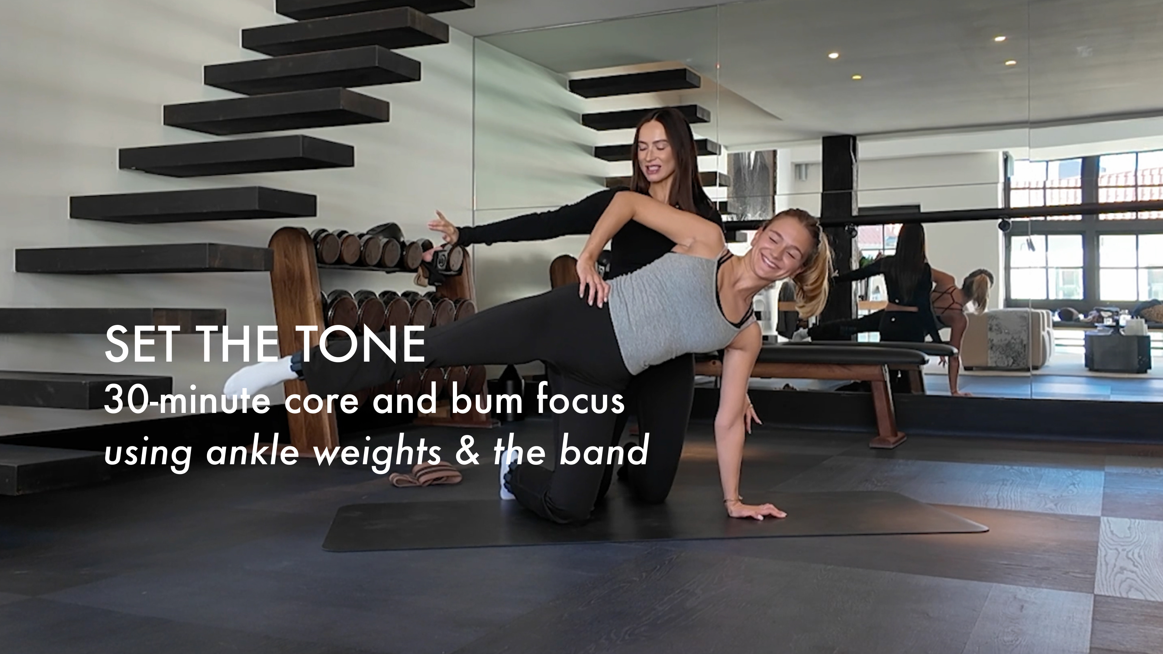 NEW: 30-minute core and bum focus using ankle weights & the band