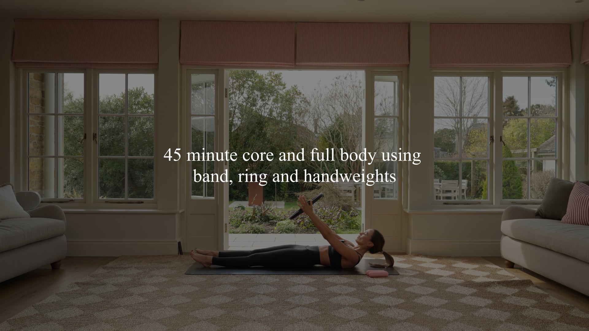 45 minute core and full body using band, ring and hand weights