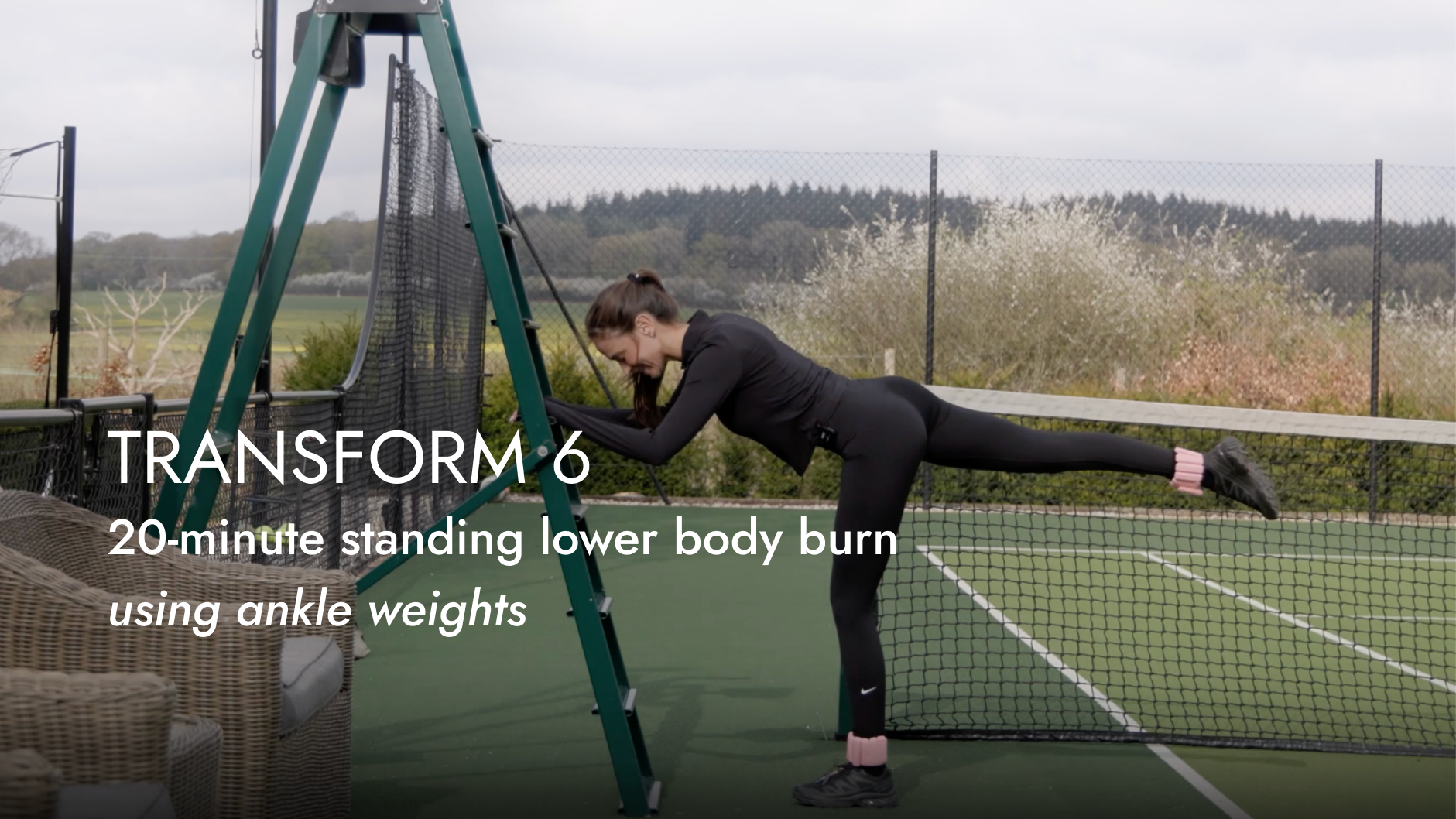 20 minute standing lower body burn using ankle weights