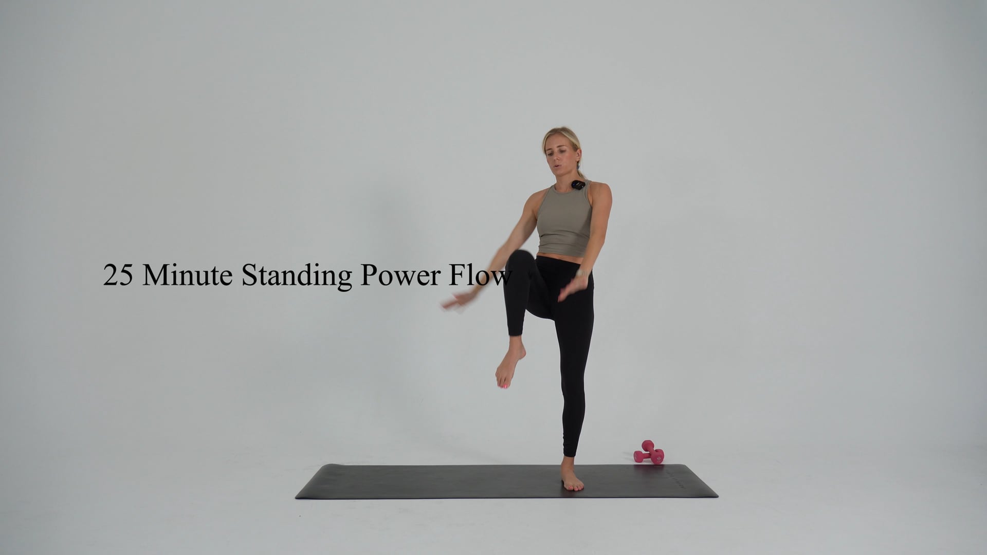 25 minute standing power flow using handweights