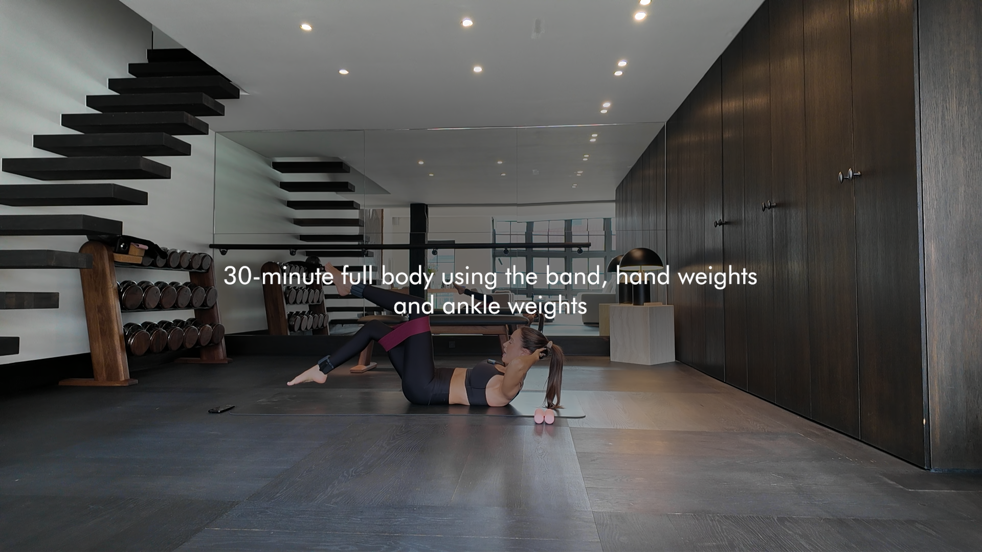 30-minute full body using the band, hand weights and ankle weights
