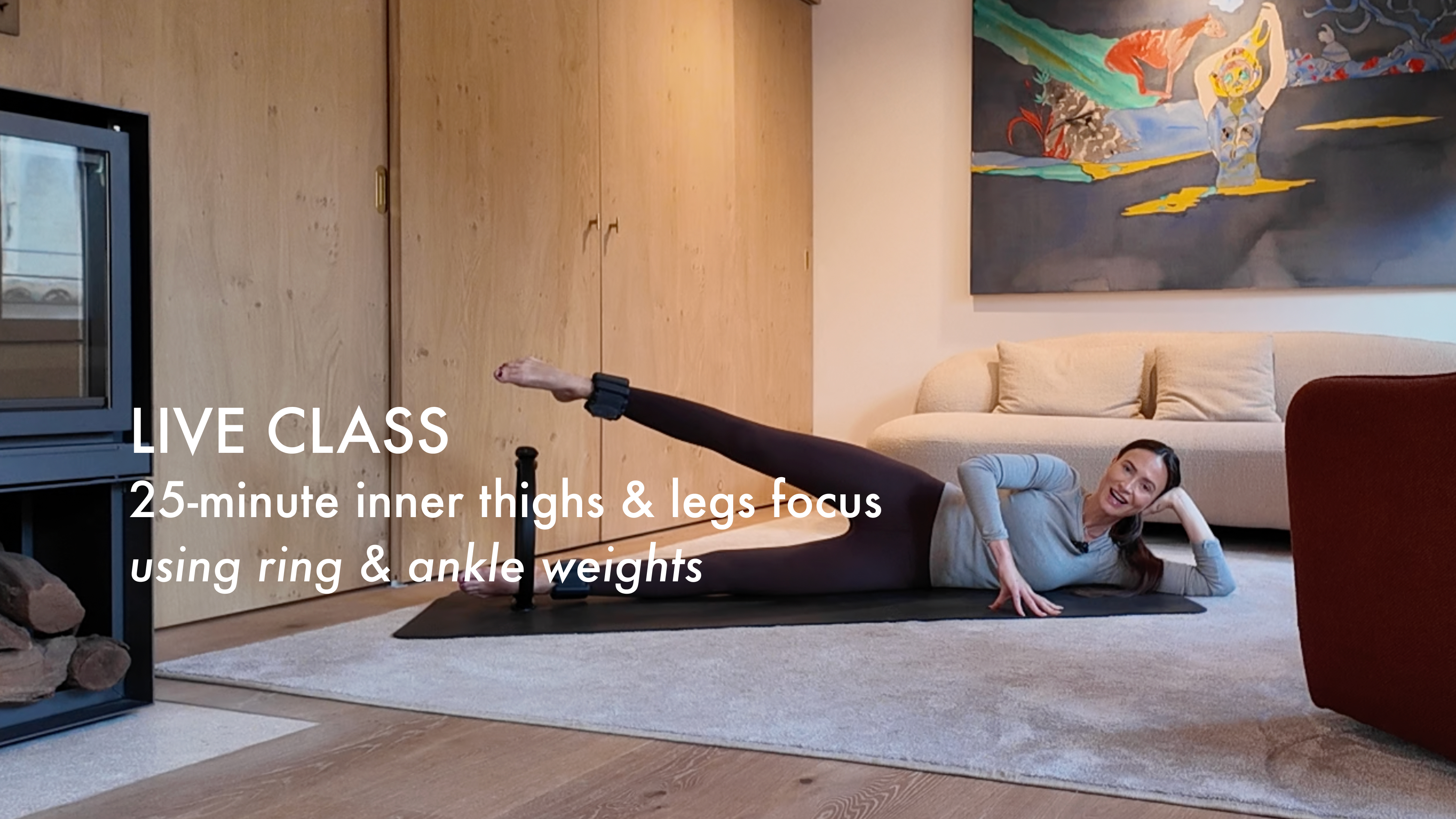 LIVE CLASS: 25-minute inner thighs & legs focus using ring & ankle weights
