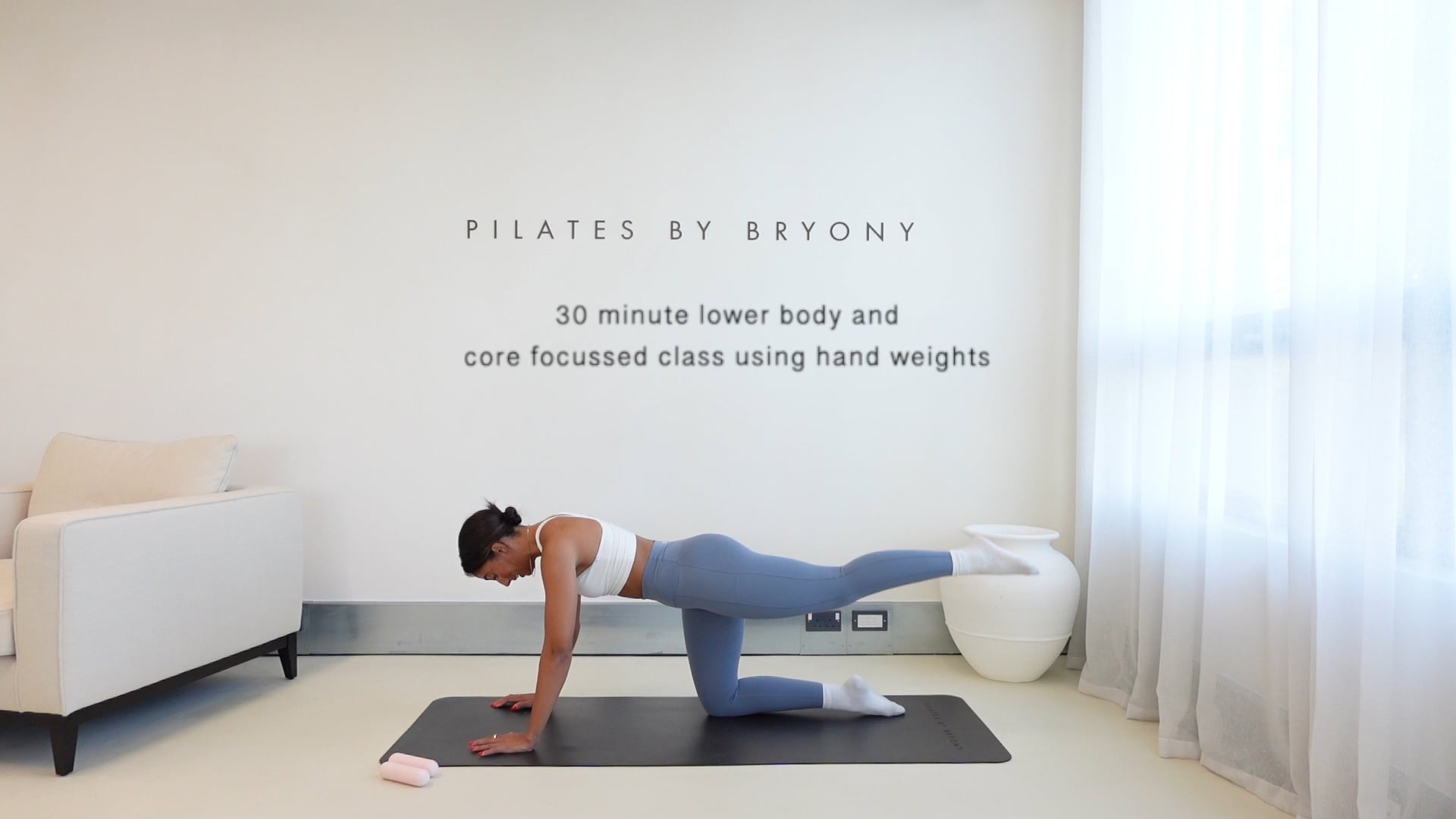 30 minute lower body and core focussed class using hand weights