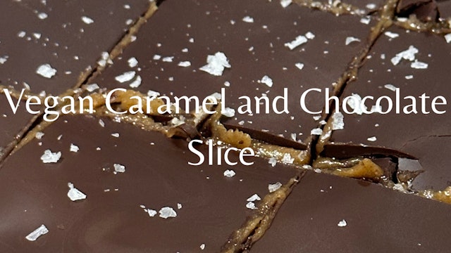 Vegan Caramel and Chocolate Slice