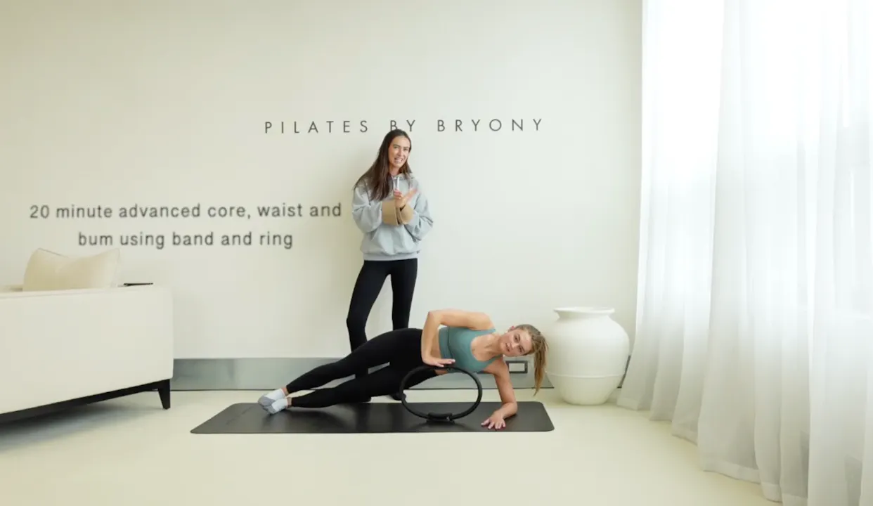 20 minute advanced core, waist, bum using band and ring - Pilates By Bryony