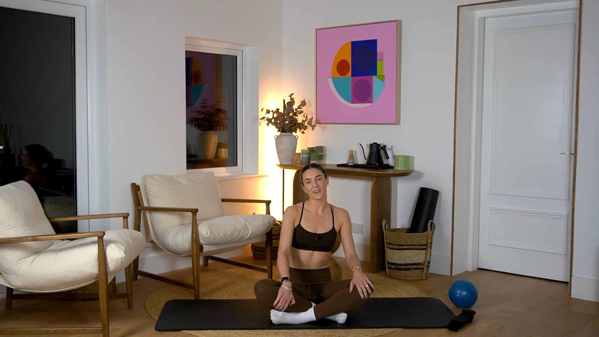 NEW 22 Min Flow w/ ankle weights & ball