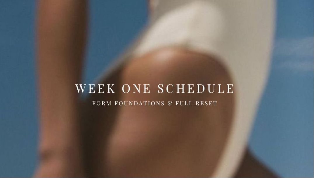 Week One Schedule