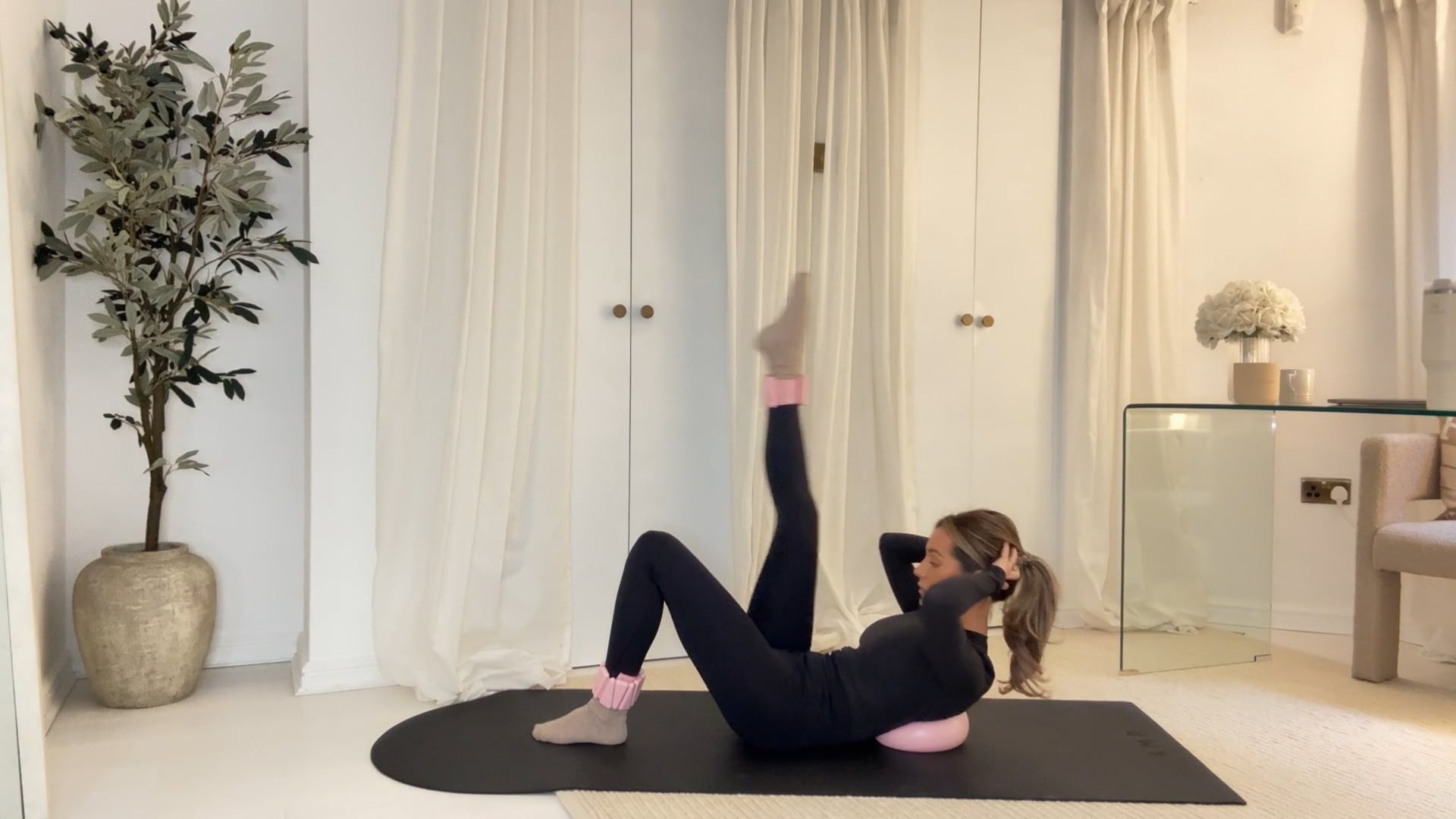 25 min De-bloat & Aid Digestion Class with Ball & ankle weights