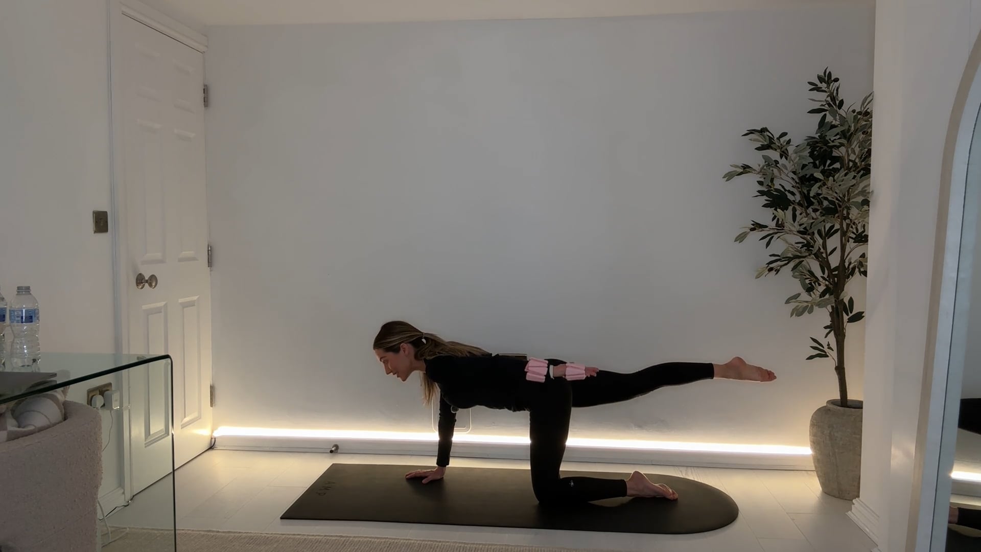 25 mins Soft Girl Energy weekend flow with arm sculpt with ankle weights