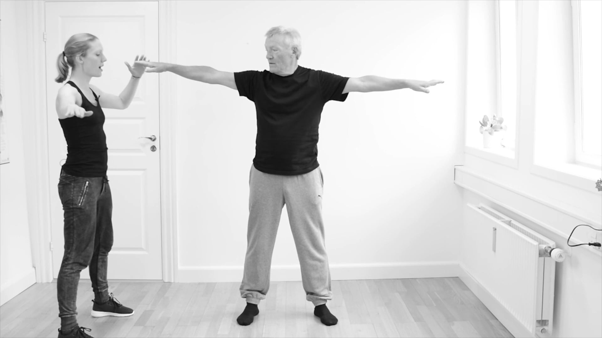 Stående øvelser fra måtte