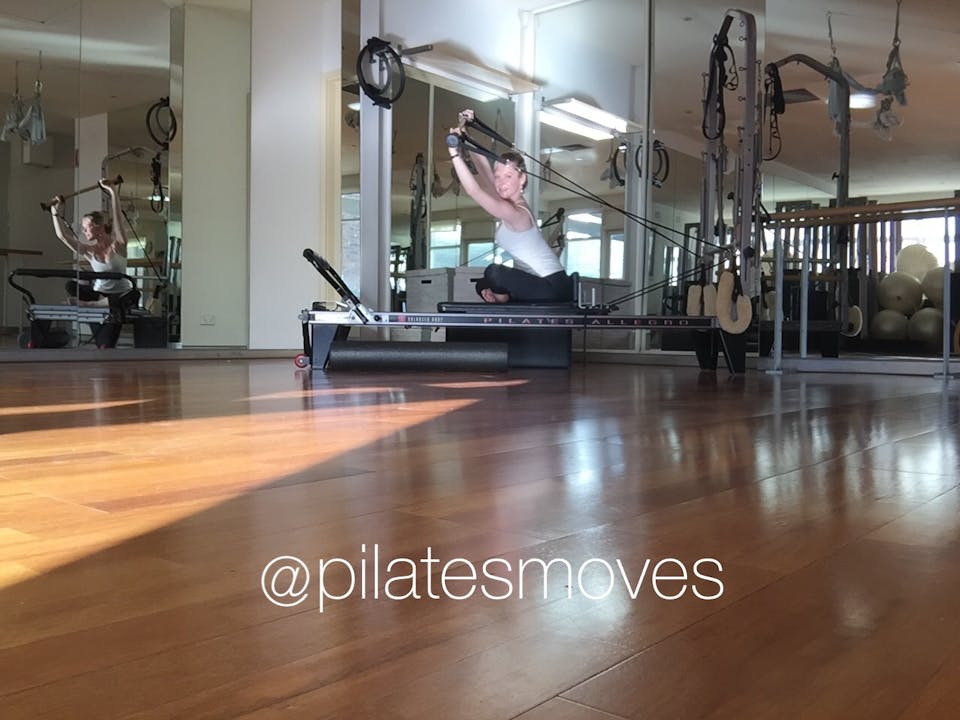 Reformer xxxviii: Intermediate-Advanced Standing & Seated Arms with the Pilates Stick with Helen Tardent