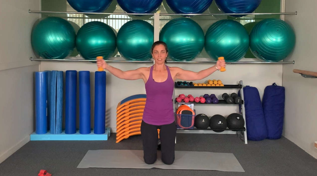 Strength and Conditioning Class using hand weights