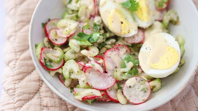 Celery & Herb Salad with Eggs & Ancho...