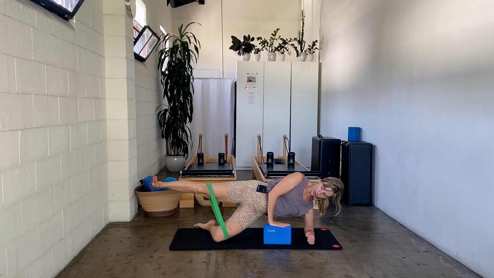 Centered Core Control Mat. Yoga block and band. 25 min