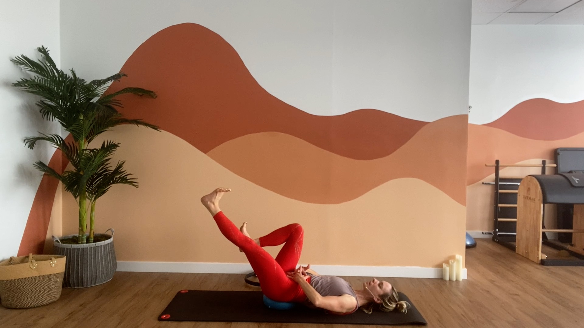 Lower Ab Connection Full Body Mat: ball. band.  25 min