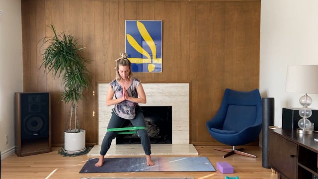 40 min FIT: band. yoga block. weights...