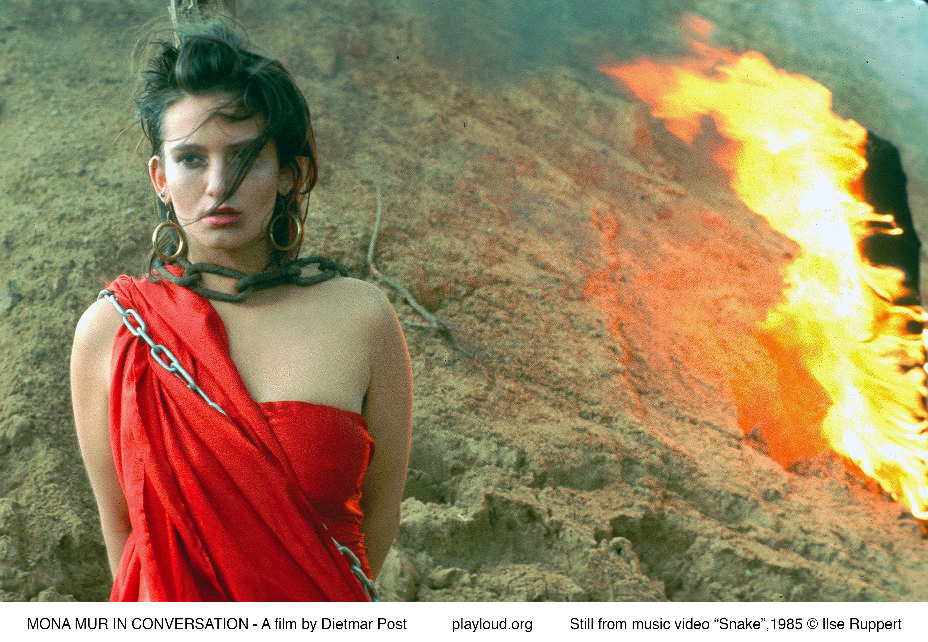 Still from music video "Snake", 1985