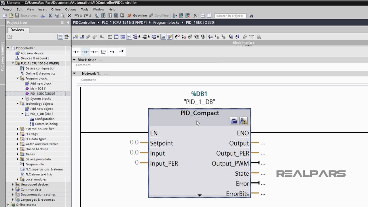 5. Building a PID Control Scheme in the PLC - How to Configure a PID ...