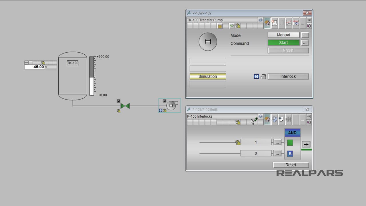 10. WinCC Example Process Testing the Picture Part 3 RealPars