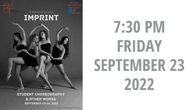 Georgia Metro Dance Theatre: Imprint Friday 9/23/2022 7:30 PM