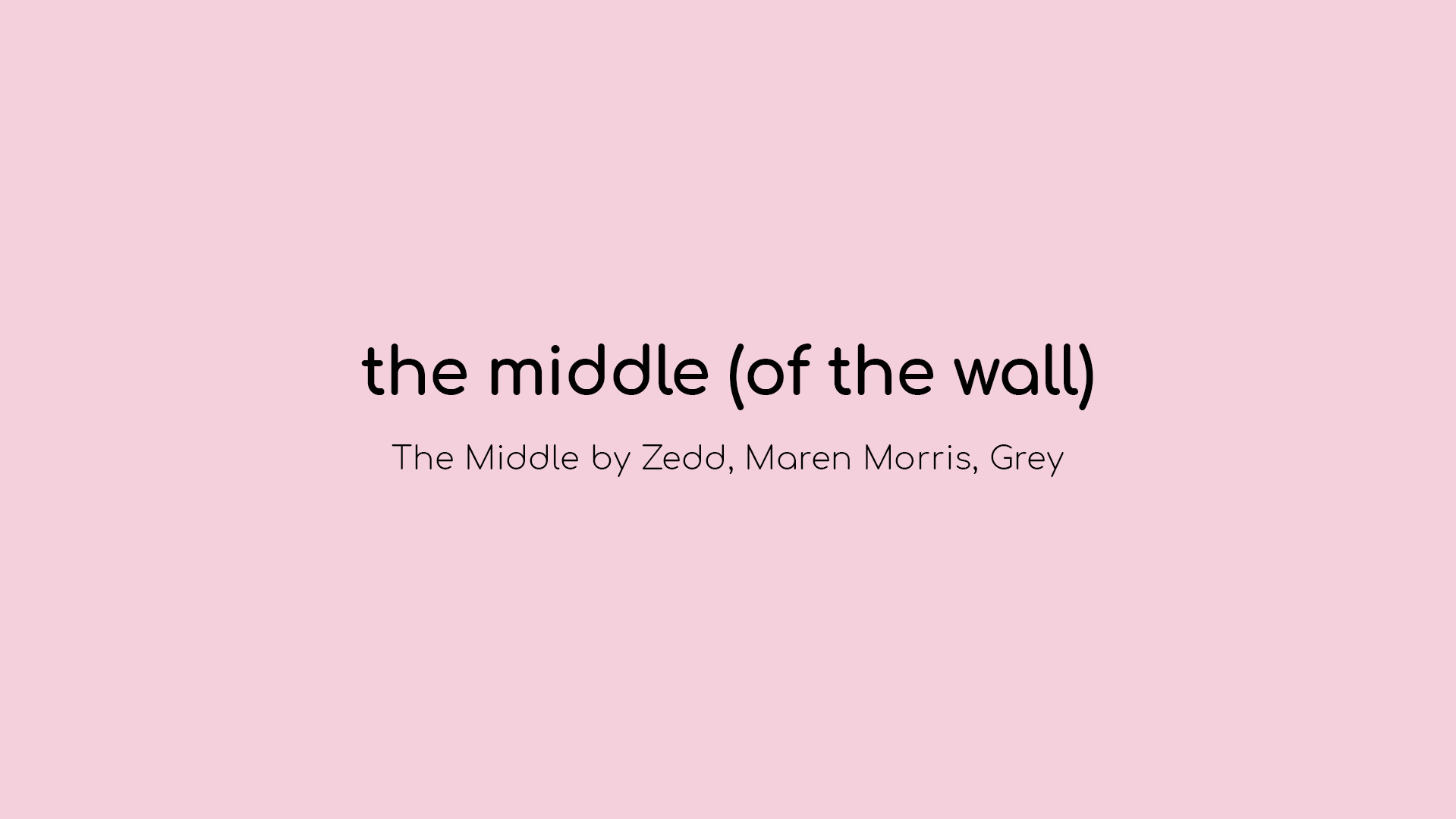 the middle (of the wall)