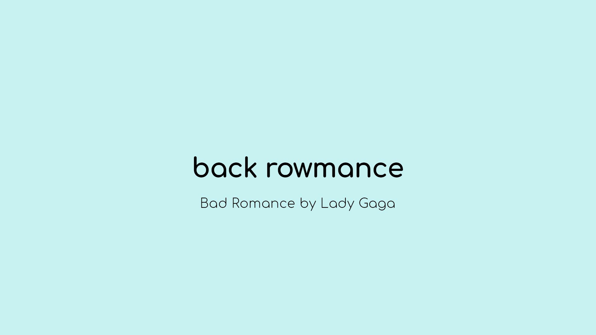 Back Rowmance