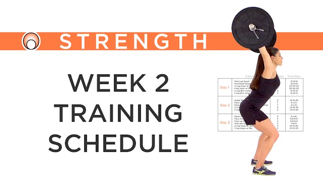 Week 2 Training Schedule