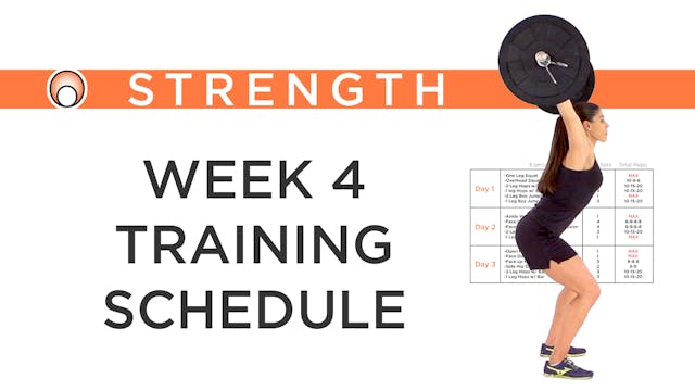 Week 4 Training Schedule