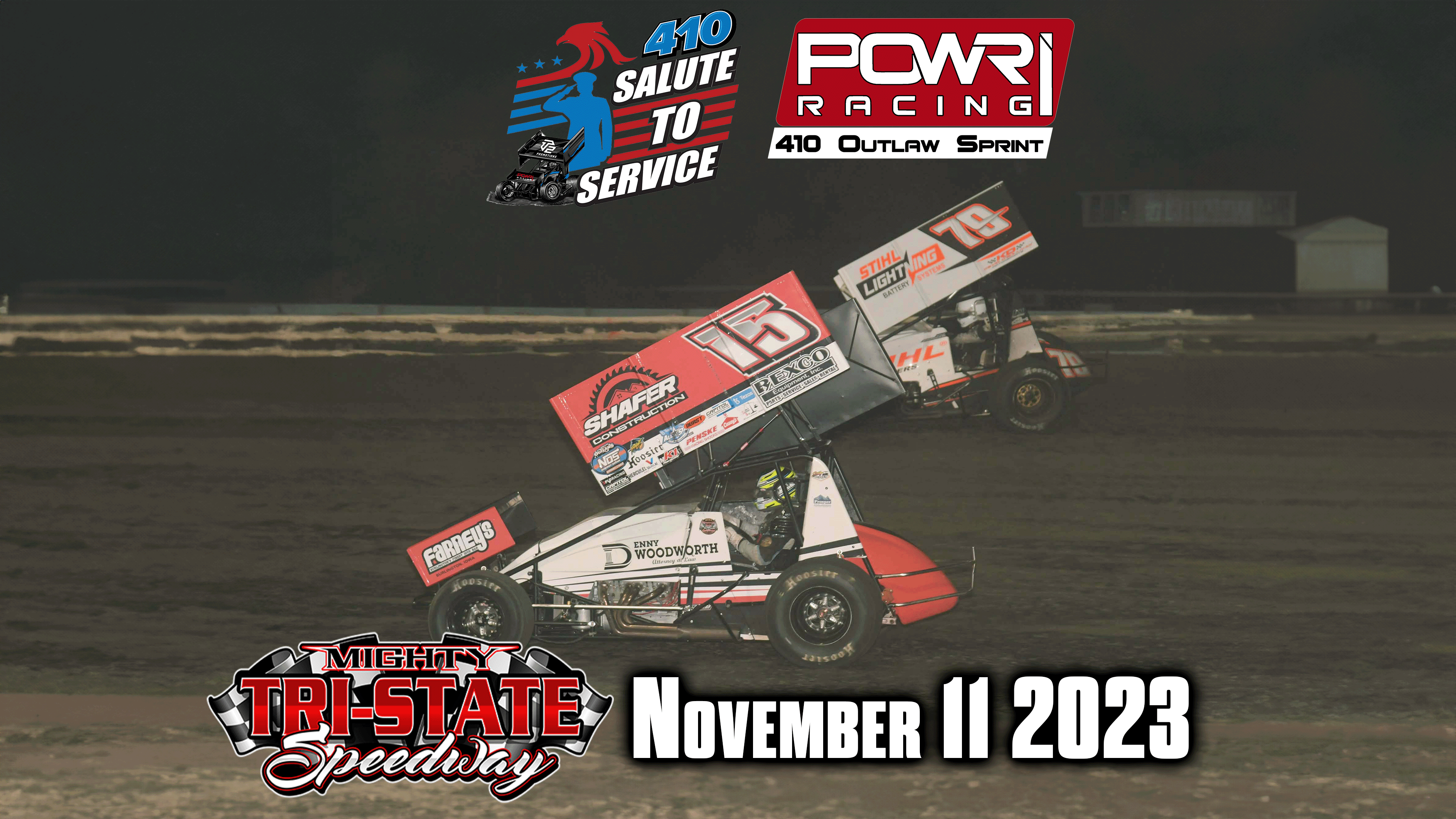 11.11.23 POWRi 410 Outlaw Sprints "410 Salute to Service" Night 2