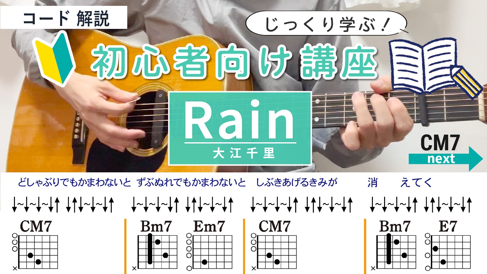 【ストローク解説】Rain / 大江千里 - 初心者向けギター講座