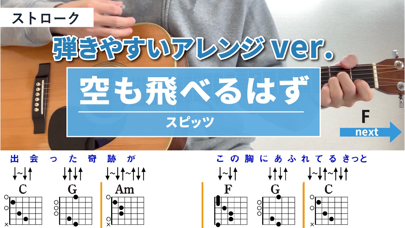 空も飛べるはず / スピッツ - 弾き語りギターコード【弾きやすいアレンジ・ストローク】