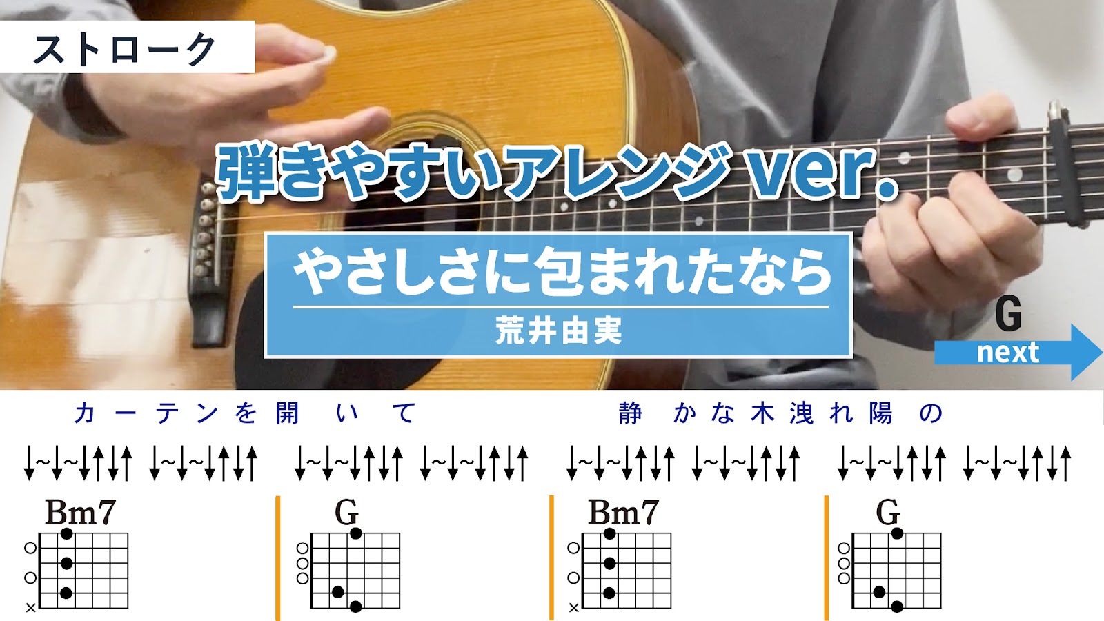 やさしさに包まれたなら / 荒井由実（松任谷由実）- 弾き語りギターコード【弾きやすいアレンジ・ストローク】