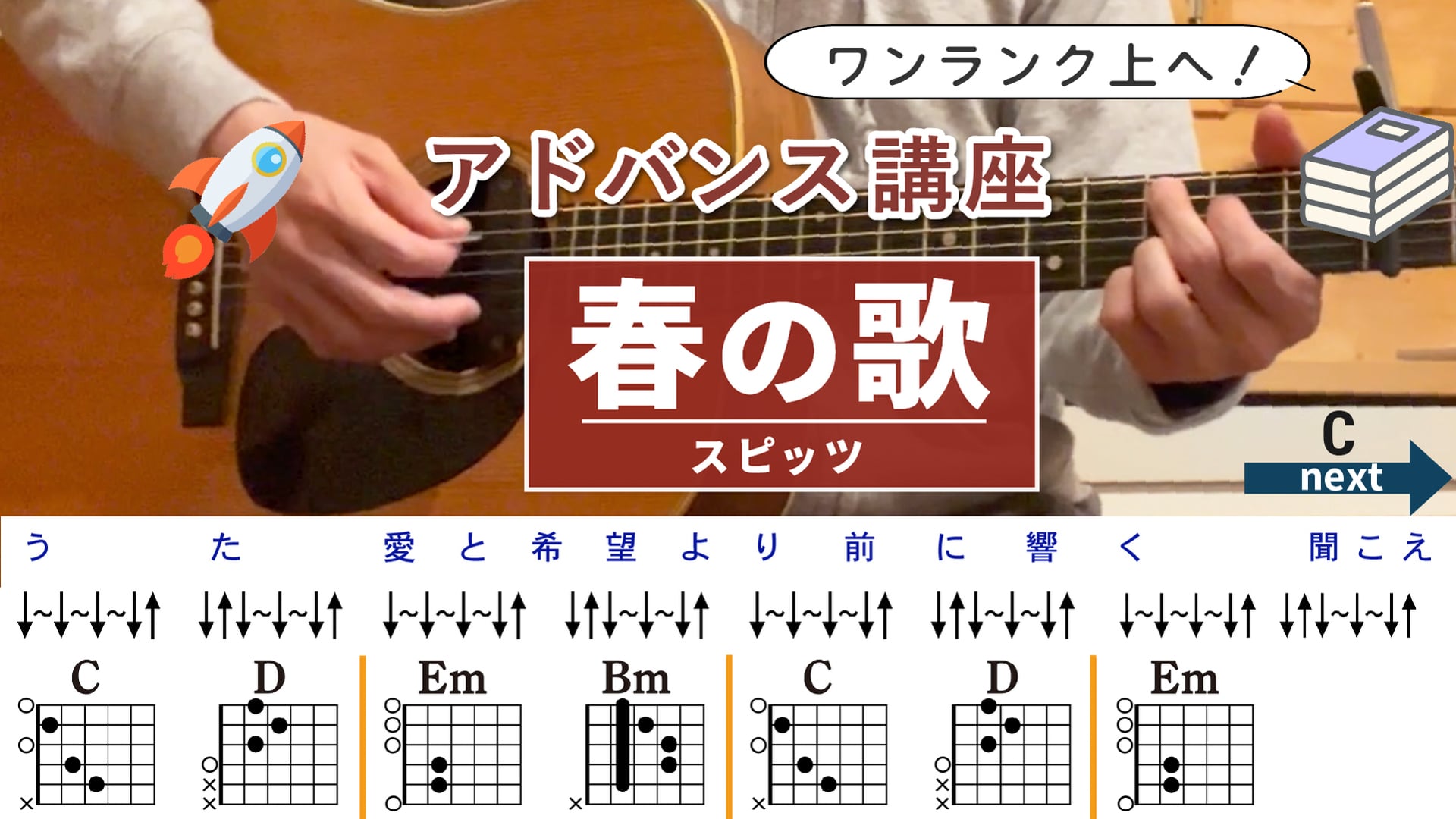 【アドバンス講座】春の歌 / スピッツ - ギターコード（ストローク）