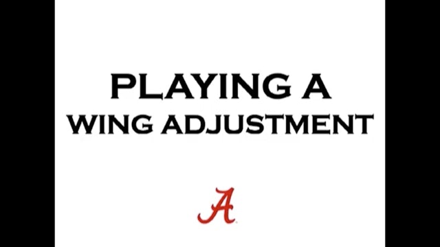 Alabama Outside Linebacker - Playing a Wing Adjustment
