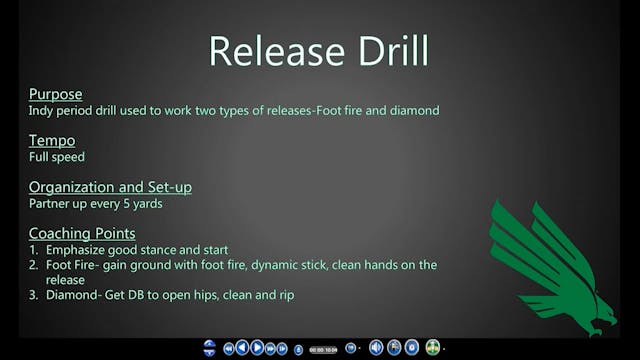 North Texas WR Release Drill