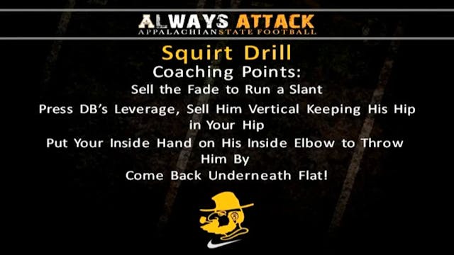 App State Wide Receiver Squirt Drill