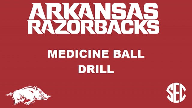 Arkansas WR Blocking Medicine Ball Drill