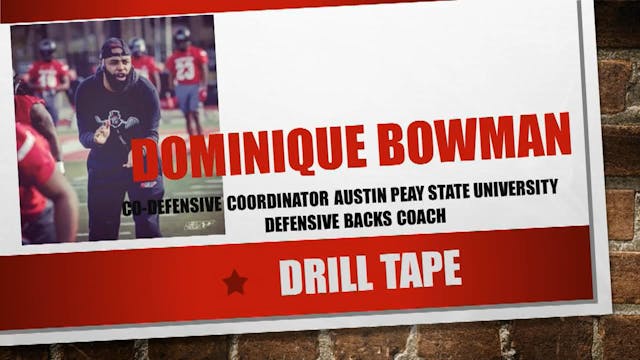 Austin Peay DB 45 Degree Breaks Drill...