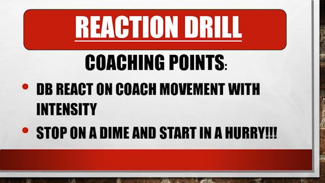 Austin Peay DB Reaction Drill Tape