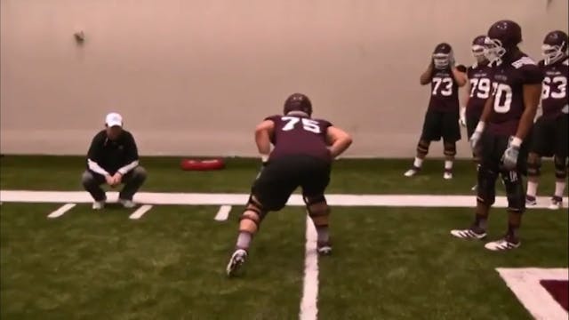 Texas A&M OL Speed to Spot Drill
